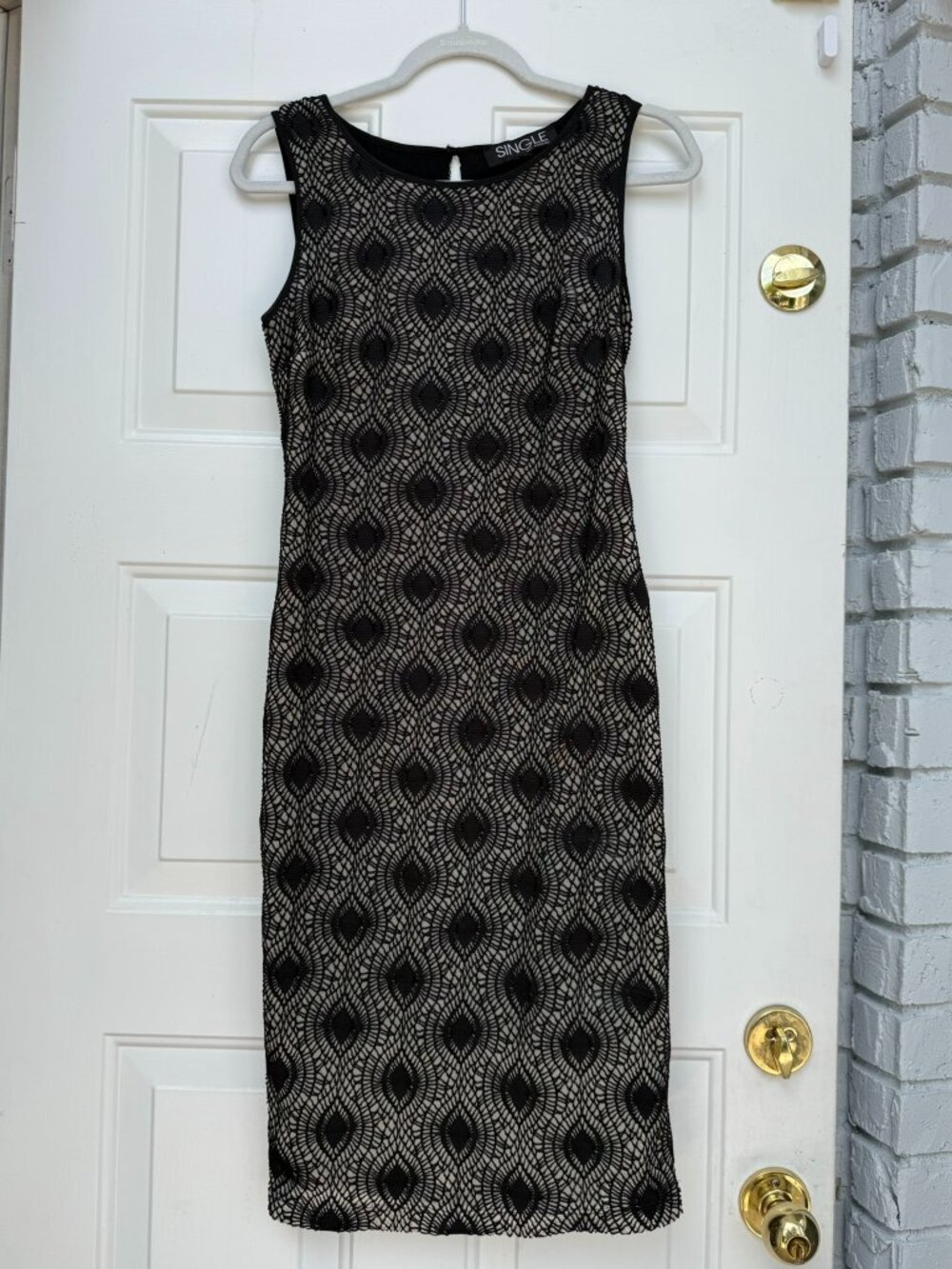 Single Los Angeles Crochet Overlay Sheath Dress Size Small
